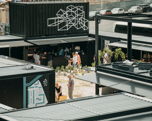 cultural market of containers transforms disused prague site