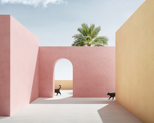 massimo colonna renders perfectly surreal open-air architecture in latest digital series