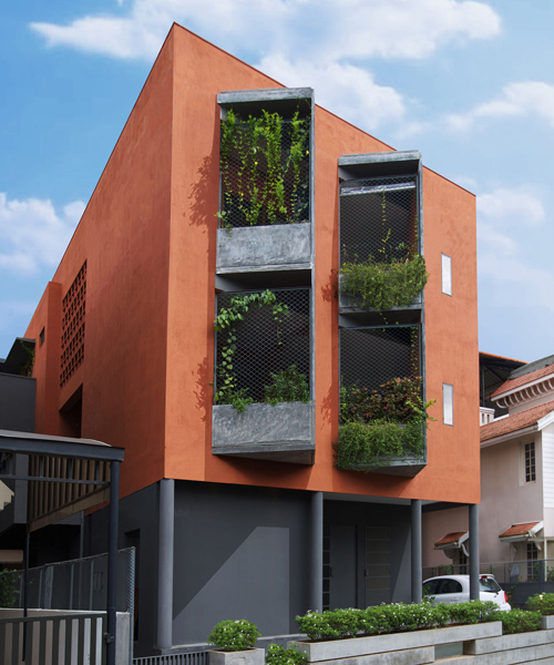 meister varma designs live-work studio with vertical garden facade in india