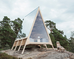 the nolla cabin is a zero-emission dwelling kitted out in sustainable decor