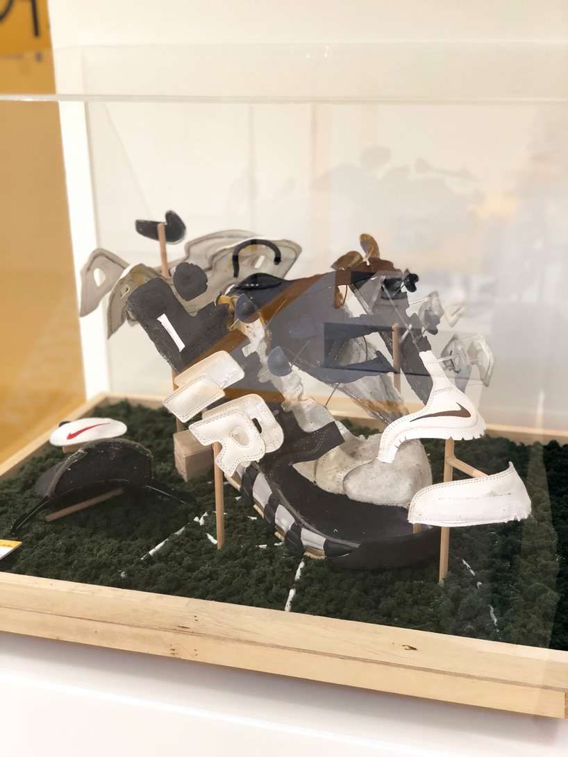 deconstructed sneakers exhibition in seoul displays exploded NIKEs