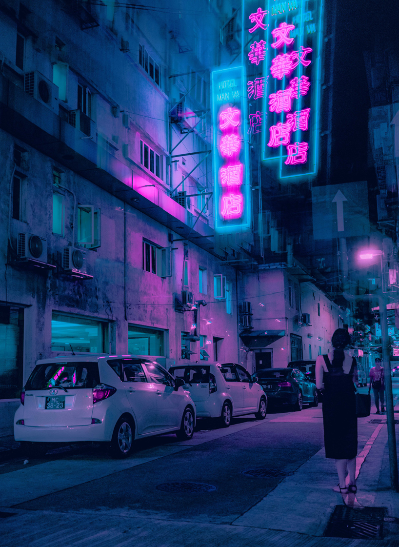 steve roe's vaporwave aesthetic captures a cyberpunk urbanism