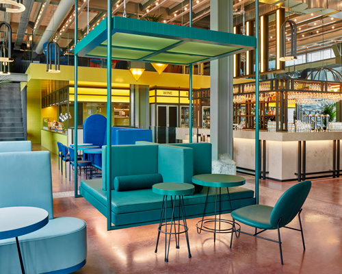 the bold and the beautiful: dutch factory turns into vibrant restaurant, by studio modijefsky