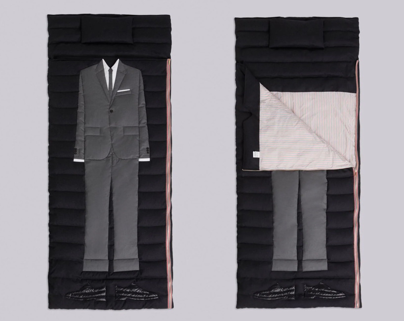 luxury label thom browne releases smart suit sleeping bag for $5,000
