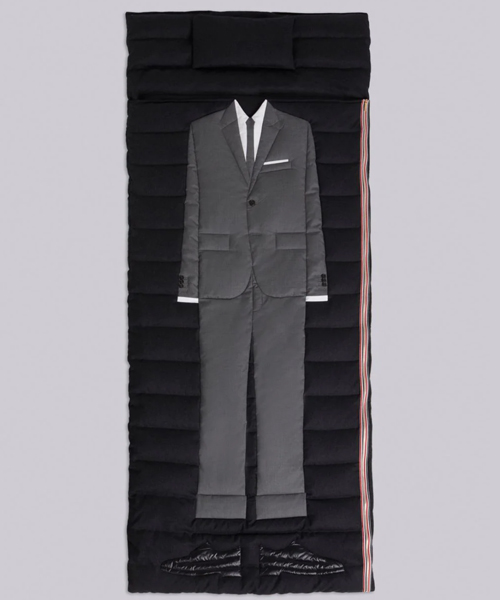 luxury label thom browne releases smart suit sleeping bag for $5,000