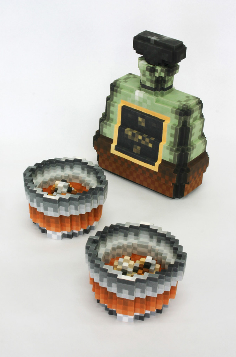 toshiya masuda's low pixel ceramics resemble the icons of 1980s computer games