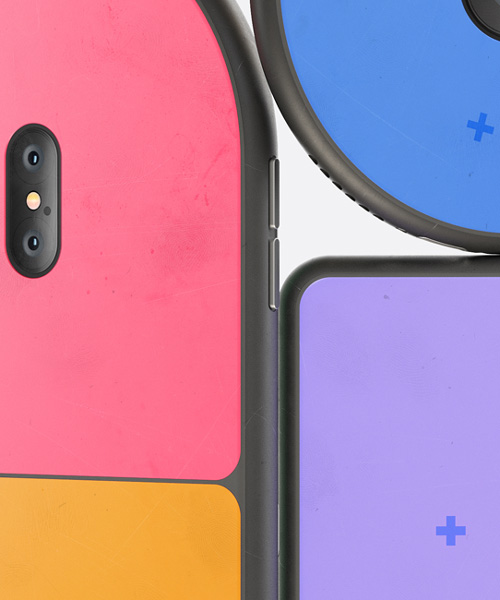 wild-type reimagines smartphone design with three devices in unusual shapes and colors