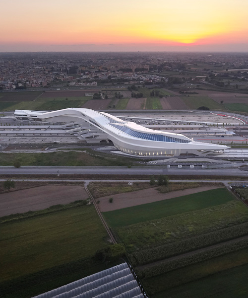 zaha hadid's naples railway station documented in new images