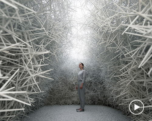 the ICD aggregate pavilion comprises nothing more than 120,000 star-like 'particles'
