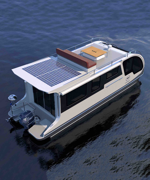 this houseboat doubles up as a caravan so you can holiday on both land and water