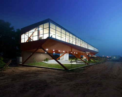 office building in ahmedabad, india, by FLXBL resembles an origami model