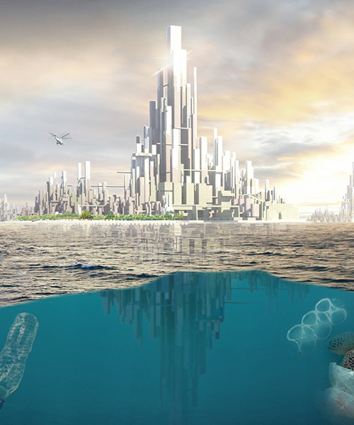 freischärler's ever-growing floating city is built from recycled ocean plastic