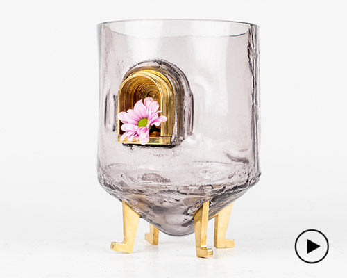 hellène gaulier combines blown glass and brass to create unique vessels