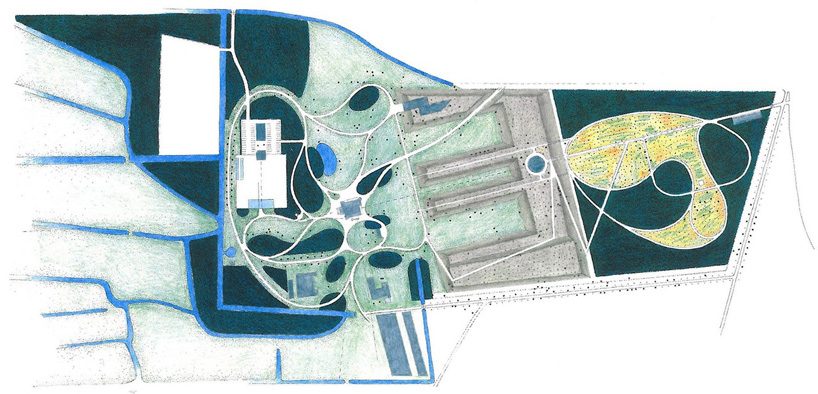 KVDK architects' lisse art museum sits on top of a historic dike in the netherlands