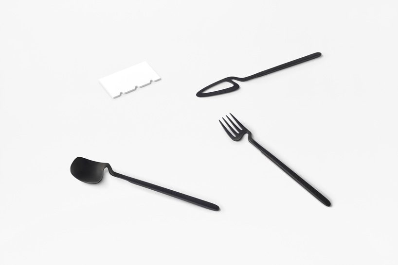 nendo's skeleton collection features cutlery you can hook onto walls and cups designboom