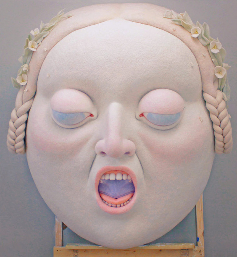 paolo del toro sculpts nightmarishly beautiful and bizarre felt faces