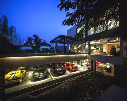 seARCH office completes ultra luxe residence with a gallery of supercars in bangkok