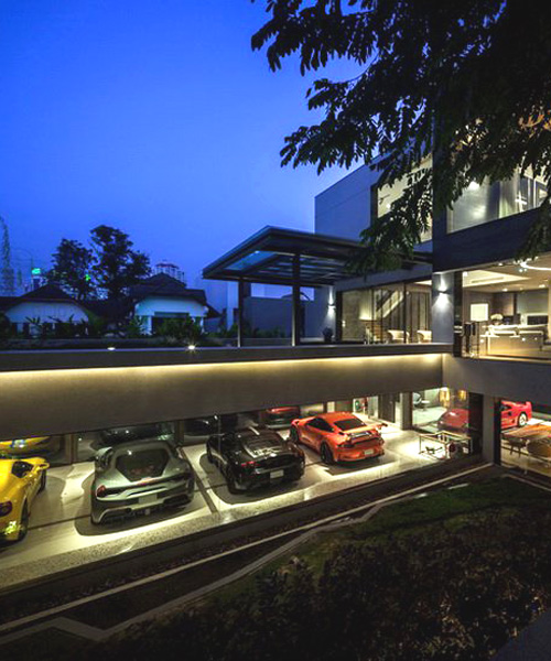 seARCH office completes ultra luxe residence with a gallery of supercars in bangkok