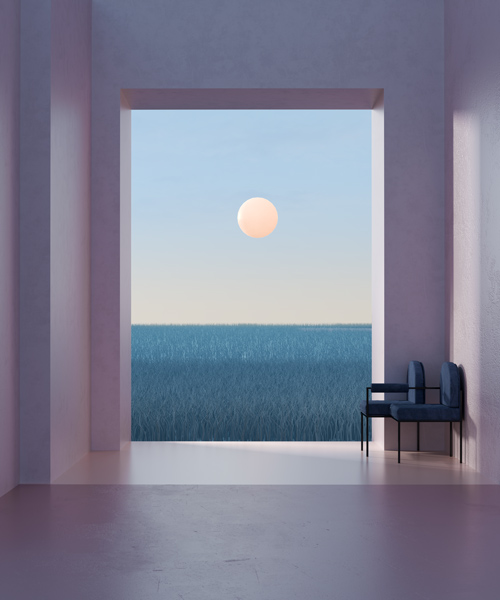 six n. five renders 'the wait' furniture series by atelier aveus in strange poetic space