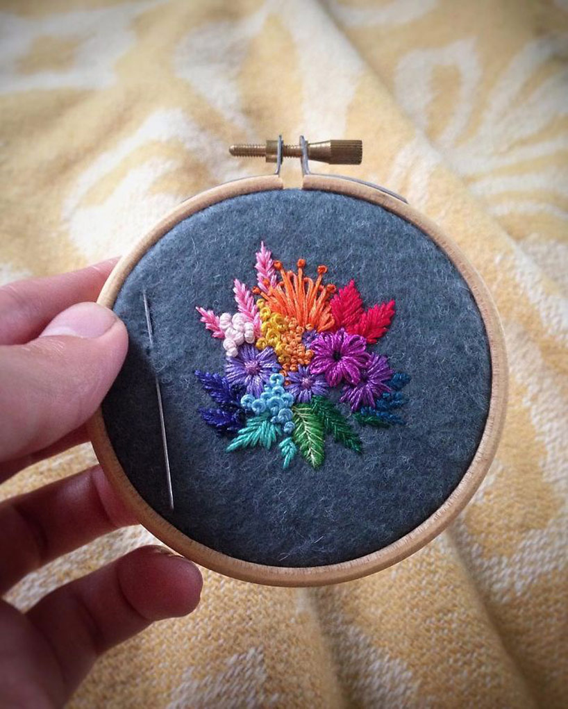 Artist Stitches Embroidery Designs That Look Like Colorful Landscape Art