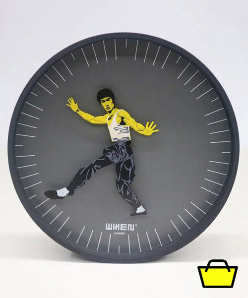 this wall clock shows time with a kung fu fighter's limbs, by WHENWATCH