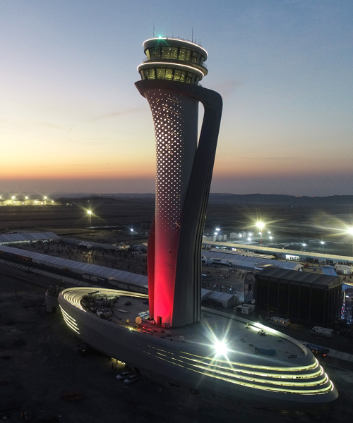 pininfarina + AECOM complete tulip-inspired air traffic control tower at new istanbul airport