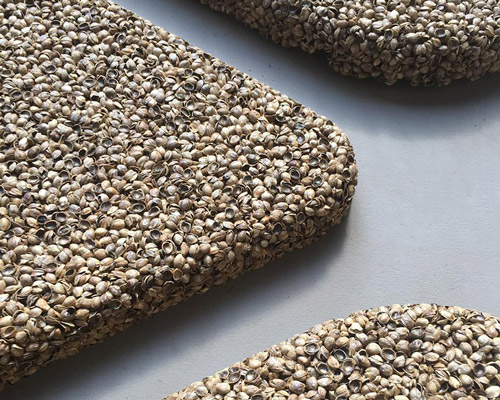 eco-friendly sound-absorbing panels made of hemp husks, by aotta