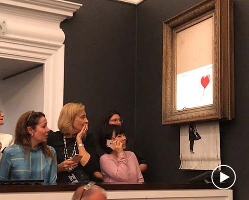 banksy reveals how he created £1million artwork to shred itself after auction