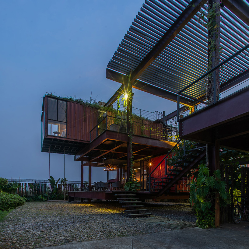 river & rain combines recycled shipping containers into three-story ...