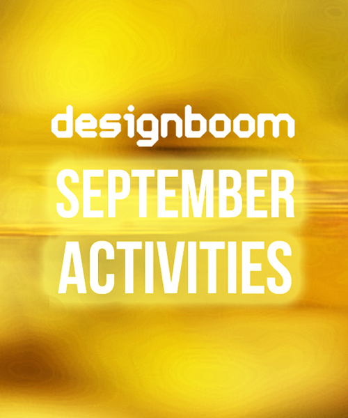 designboom's september activities: save the date and join us LIVE!