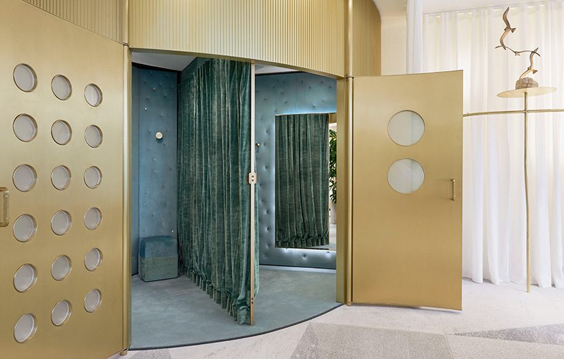 pink onyx, granite and brass take center stage at the forte forte boutique in paris