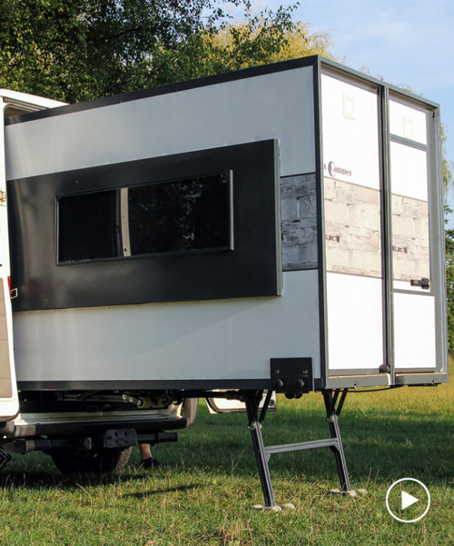 ioCamper is a transportable apartment that can be folded and packed into any van