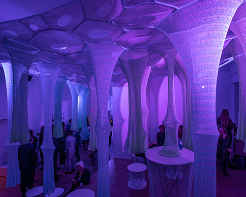 jenny sabin presents LUSTER, a photoluminescent installation in new york