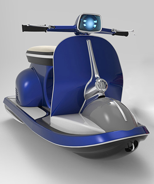 pierpaolo lazzarini fuses the vespa 50 special with a modern jet ski