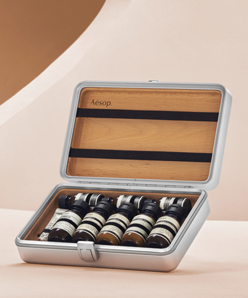 RIMOWA teams up with aesop to release mini travel kit