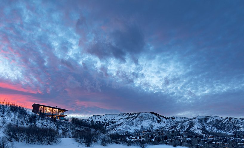 corten steel retreat by skylab architecture frames 360° views of the colorado mountains