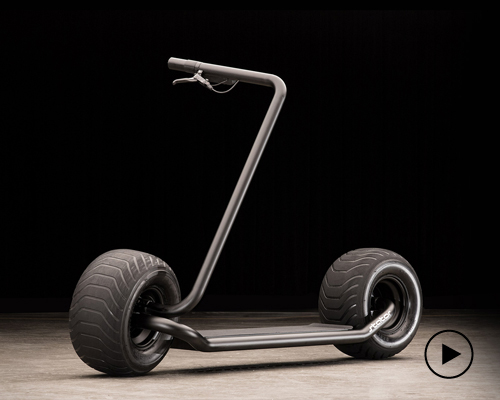self-balancing scooter pairs a single tube frame with some hefty wheels