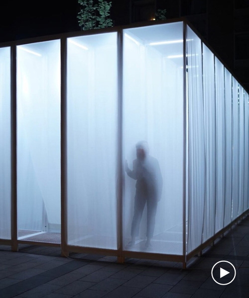 superimpose wraps beijing's CO2 pavilion in translucent screens and smoke