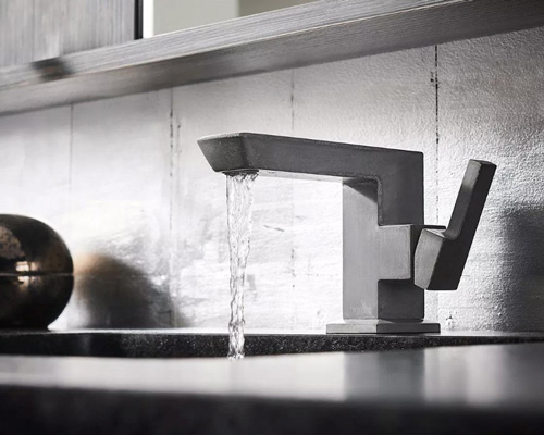 christopher shannon sculpts vettis faucet from concrete and charcoal