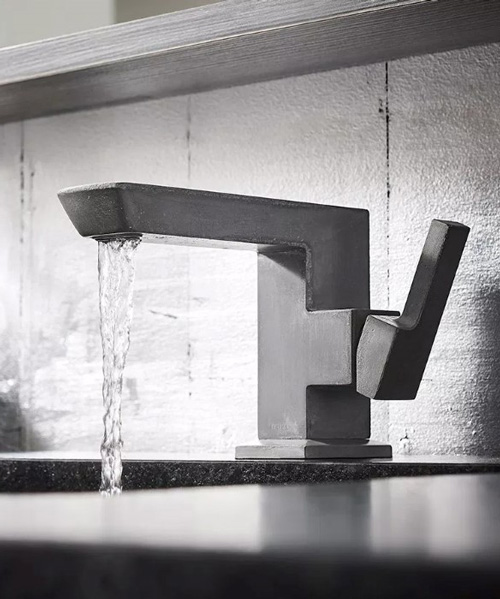christopher shannon sculpts vettis faucet from concrete and charcoal