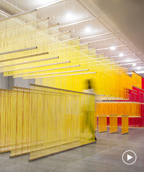 A+U lab suspends a fragmented installation composed of 12,000 wool threads