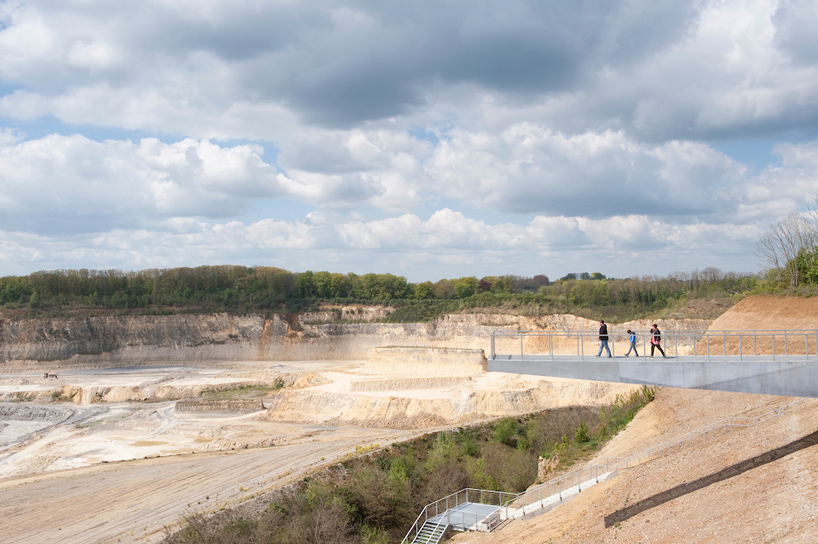 dutch sandstone quarry begins transformation with scenic staircase route