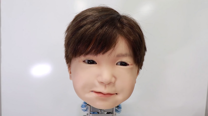 this child robot head mimics human expressions with creepy accuracy affetto
