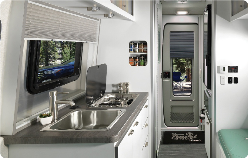 Airstream S Futuristic Baby Trailer Is A Luxury Nest Inside