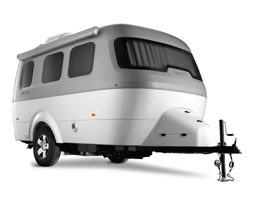 airstream's futuristic baby trailer is a luxury nest inside