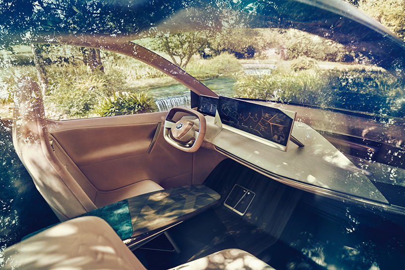 electric BMW vision iNEXT's shy tech turns interior into one touchscreen