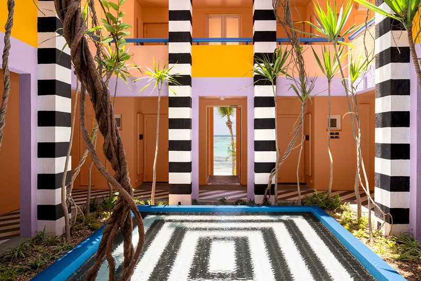 camille walala blends bold graphics with local culture at SALT of palmar hotel in mauritius