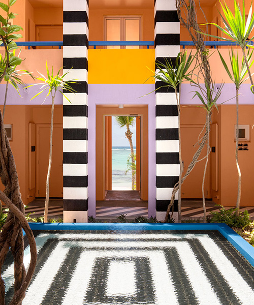 camille walala blends bold graphics with local culture at SALT of palmar hotel in mauritius