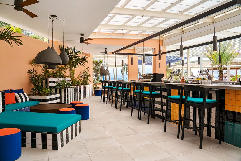 camille walala blends bold graphics with local culture at SALT of palmar hotel in mauritius