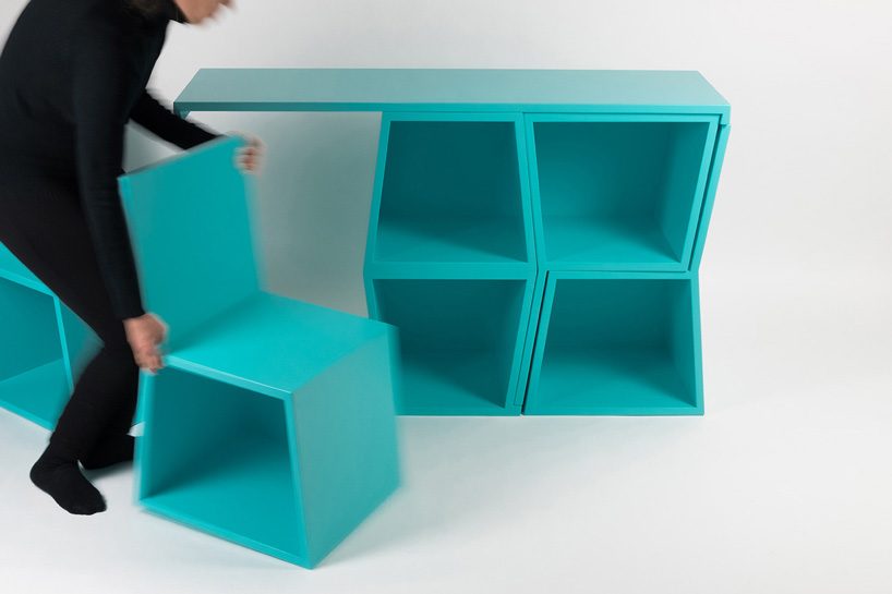 in chairs everywhere, seats and other types of furniture merge in unexpected combinations
